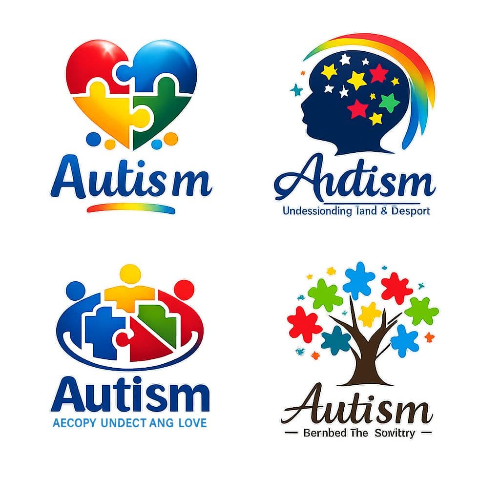 Autism awareness head illustration